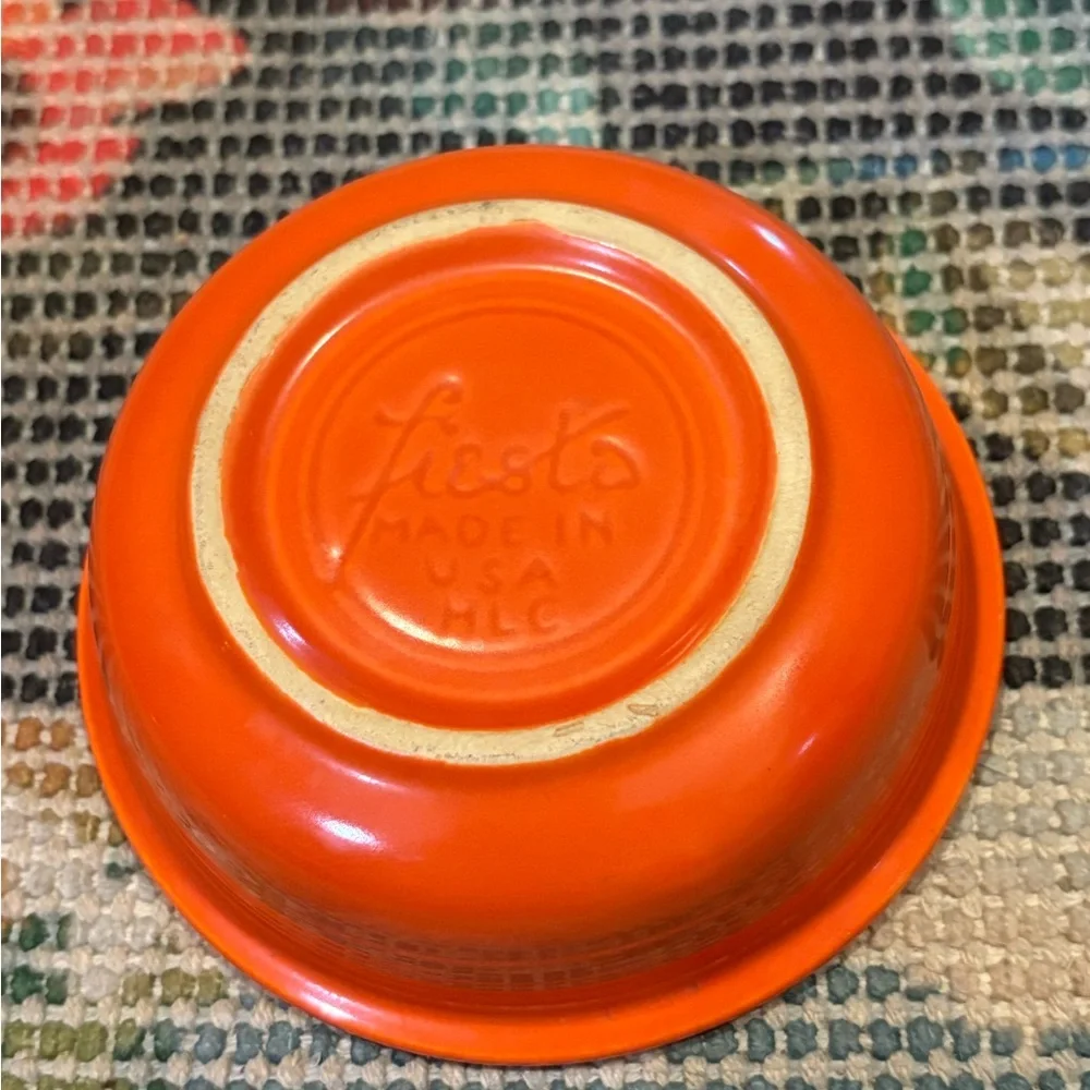 Vintage * EUC Fiesta Atomic Red Small Dessert Fruit Bowl Retro Collectible Dish - Picture 4 of 8